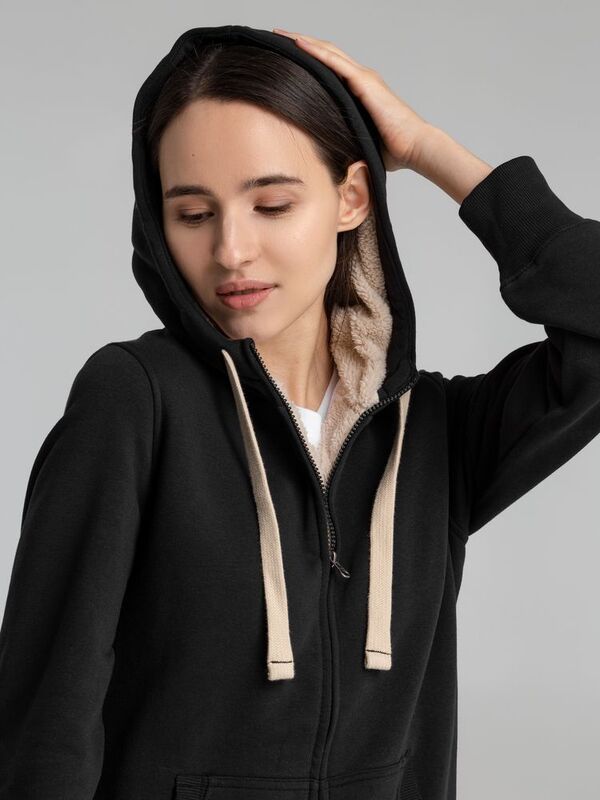 Толстовка унисекс на молнии Sherpa 280, черная арт.00584312