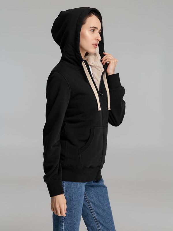 Толстовка унисекс на молнии Sherpa 280, черная арт.00584312