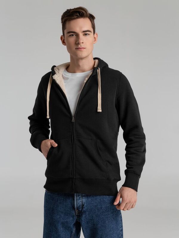 Толстовка унисекс на молнии Sherpa 280, черная арт.00584312