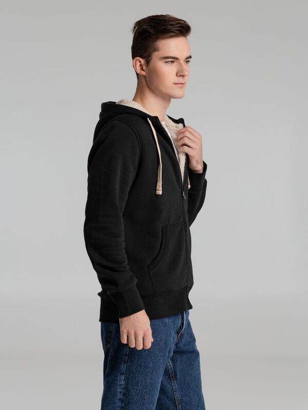 Толстовка унисекс на молнии Sherpa 280, черная арт.00584312