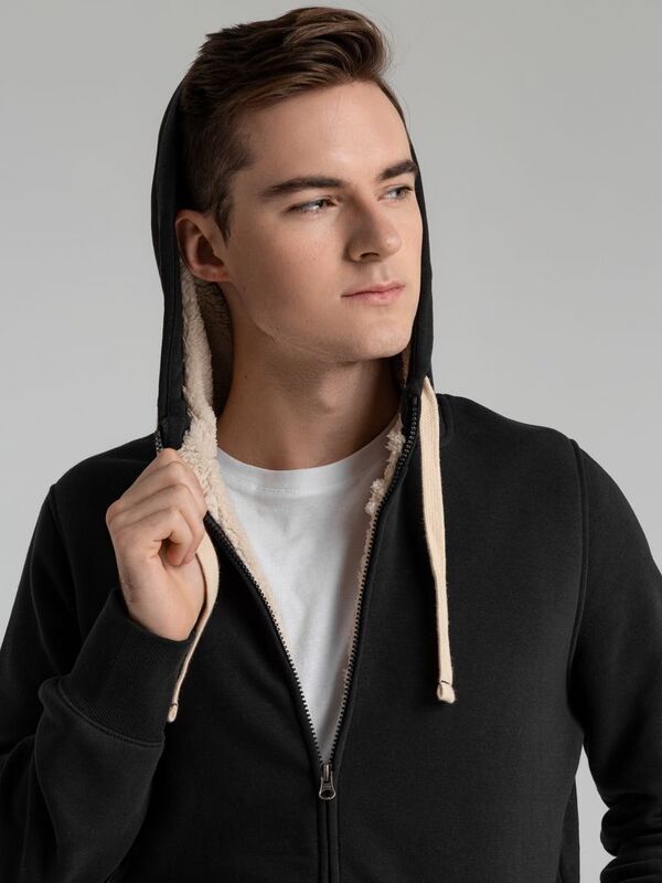 Толстовка унисекс на молнии Sherpa 280, черная арт.00584312