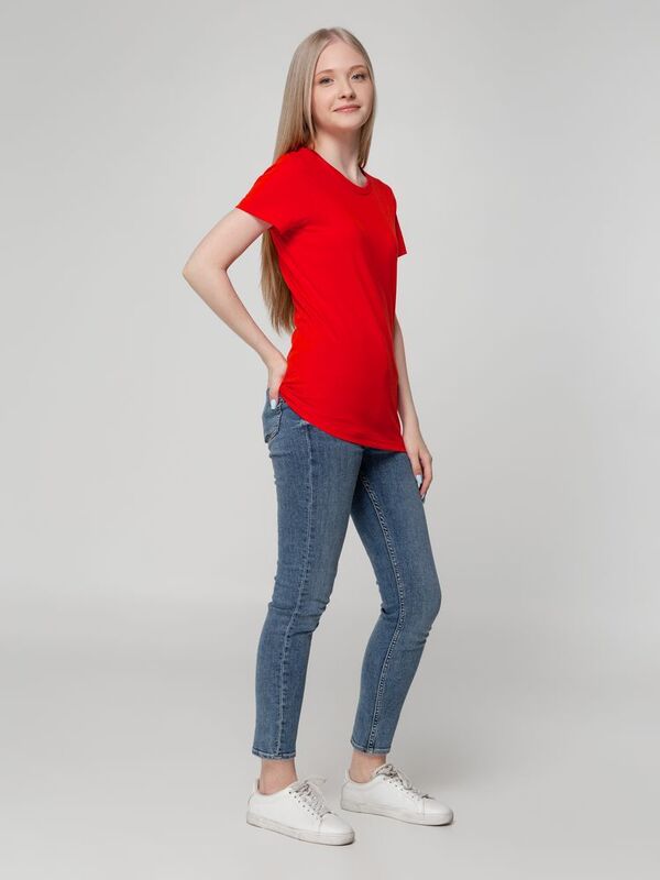 Футболка женская T-bolka Lady, красная арт.1878.50