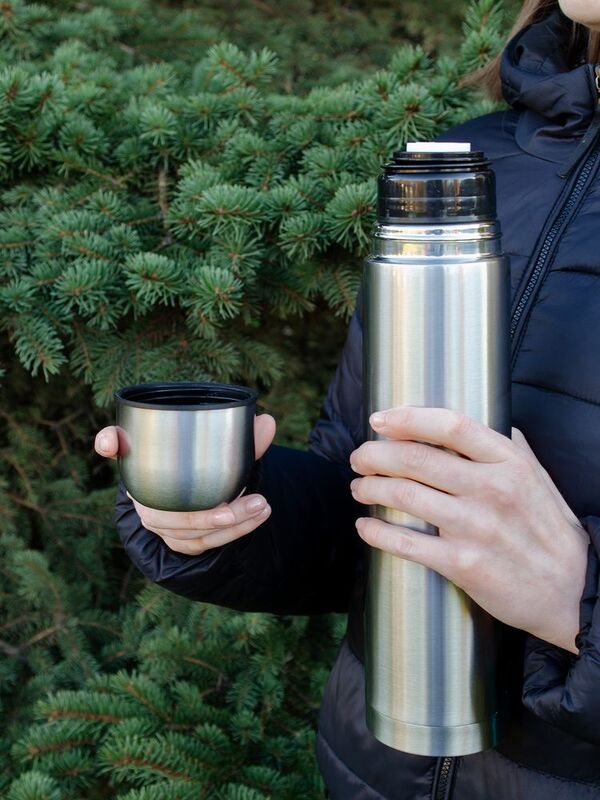 Термос Plain 1000, серебристый арт.3666.10