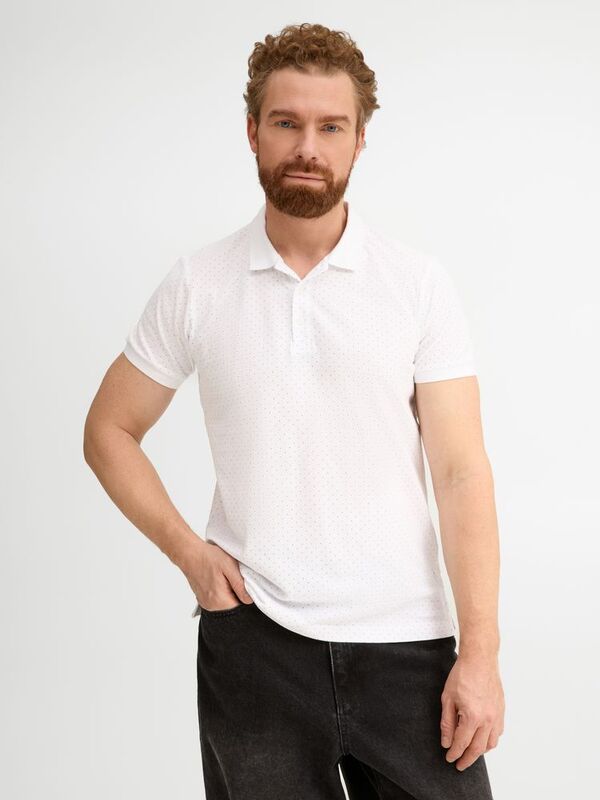 Рубашка поло мужская Brandy Men, белая с темно-синим арт.01706989