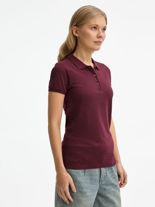 Рубашка поло женская Brandy Women, бордовая с белым арт.01707502