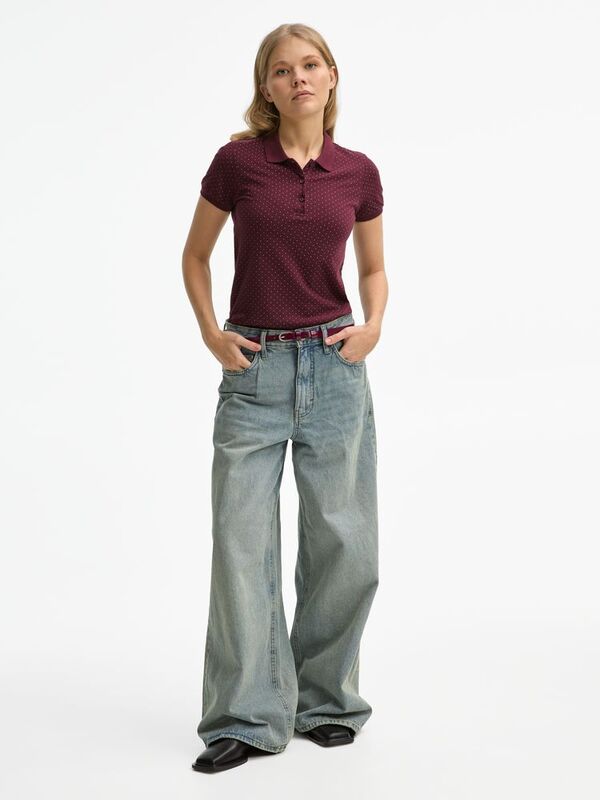 Рубашка поло женская Brandy Women, бордовая с белым арт.01707502