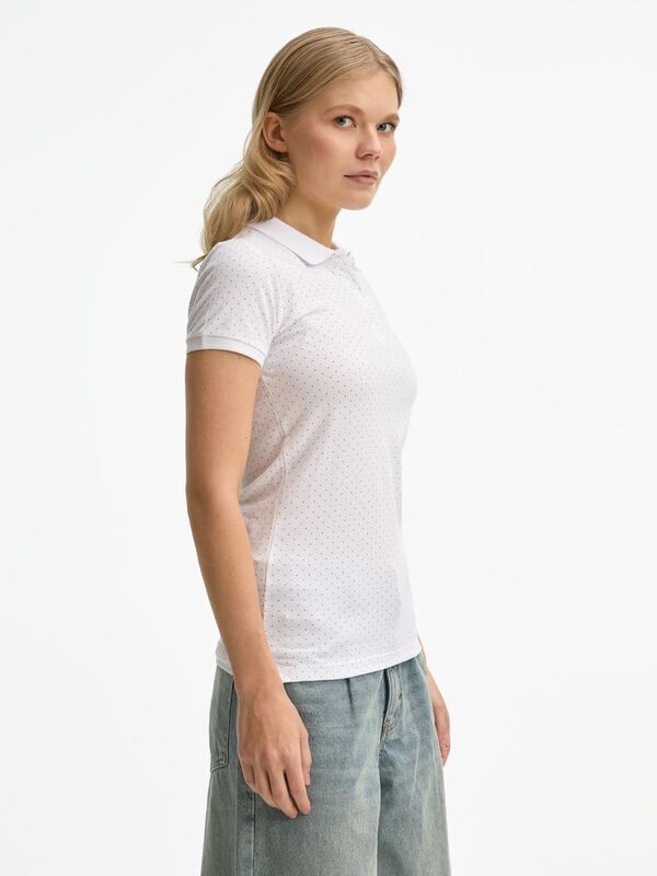 Рубашка поло женская Brandy Women, белая с темно-синим арт.01707989