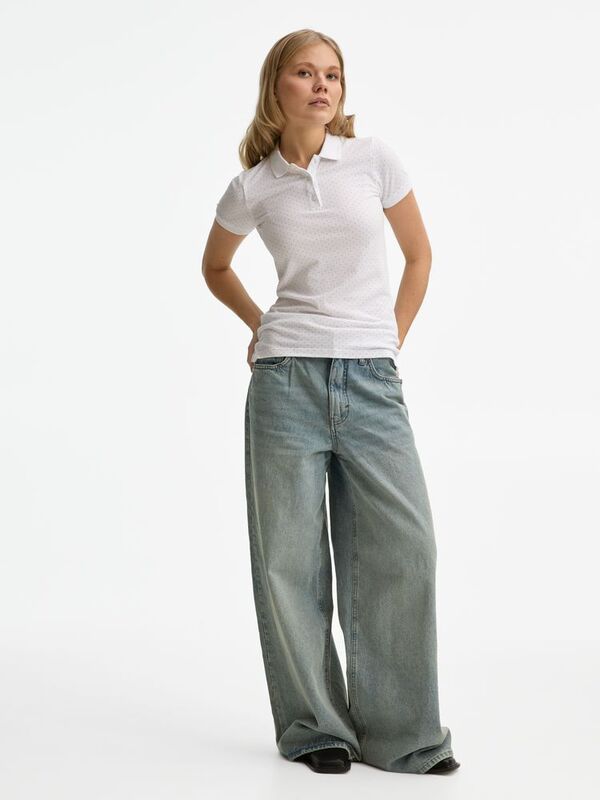 Рубашка поло женская Brandy Women, белая с темно-синим арт.01707989