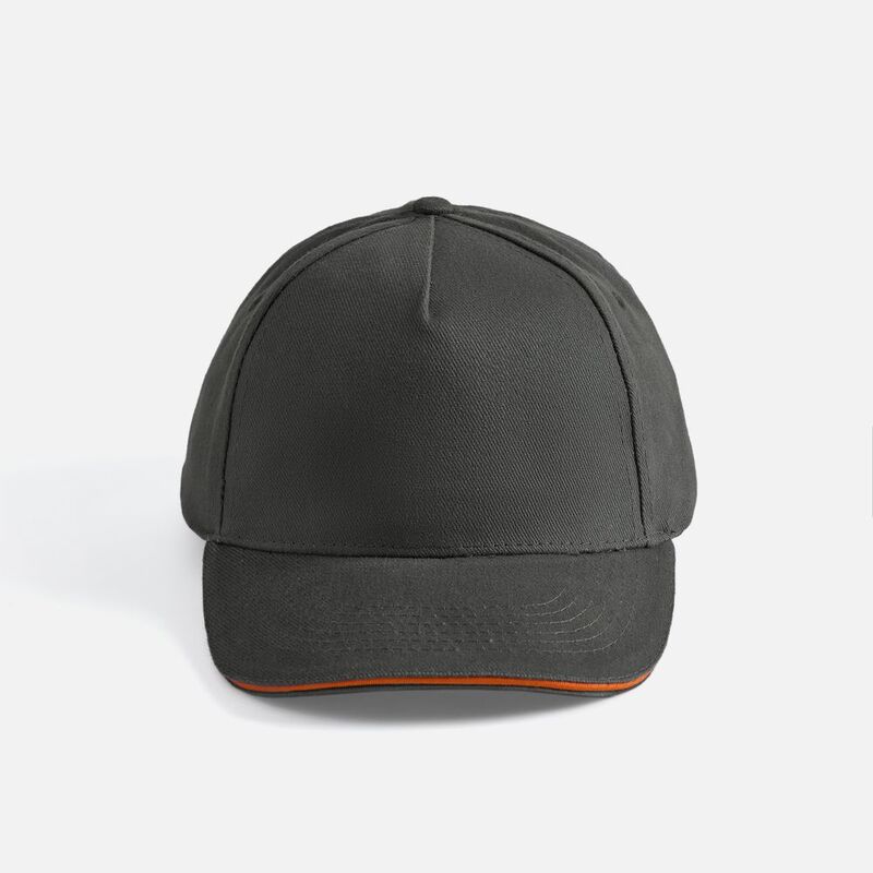 Бейсболка Long Beach, серая с оранжевым арт.6538.12