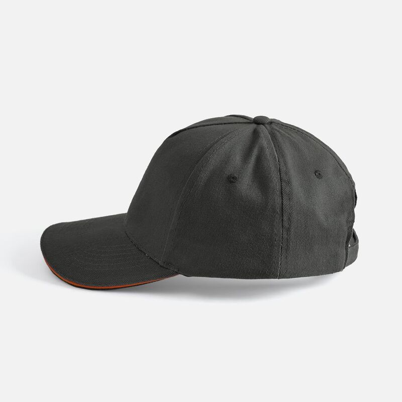 Бейсболка Long Beach, серая с оранжевым арт.6538.12