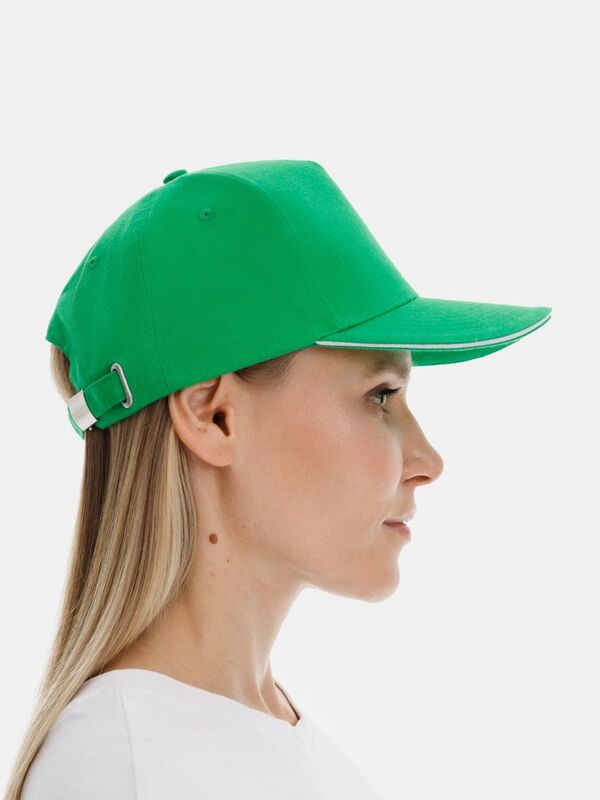 Бейсболка Long Beach, ярко-зеленая с белым арт.6538.92