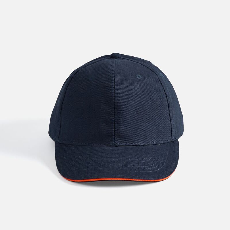Бейсболка Buffalo, темно-синяя с неоново-оранжевым арт.6404.42
