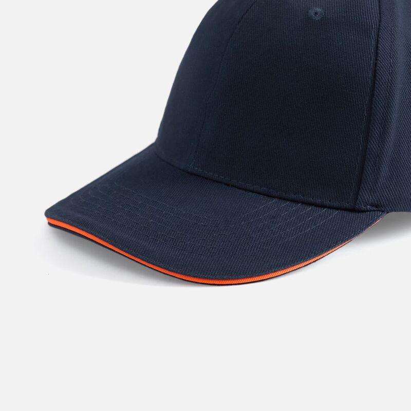 Бейсболка Buffalo, темно-синяя с неоново-оранжевым арт.6404.42