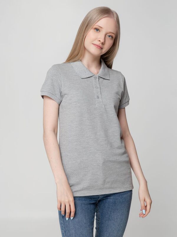 Рубашка поло женская Virma Lady, серый меланж арт.2497.11