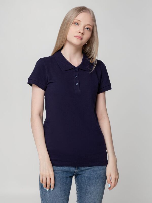 Рубашка поло женская Virma Lady, темно-синяя арт.2497.40
