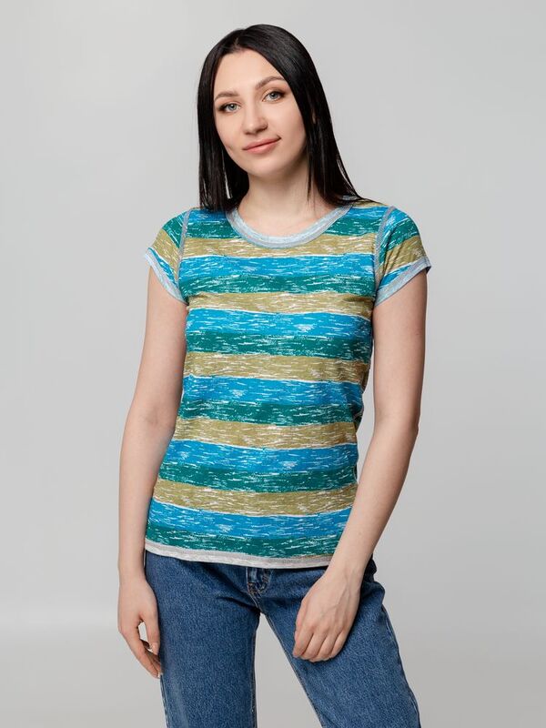 Футболка женская Rayet Lady двусторонняя, голубая с зеленым арт.3482.40