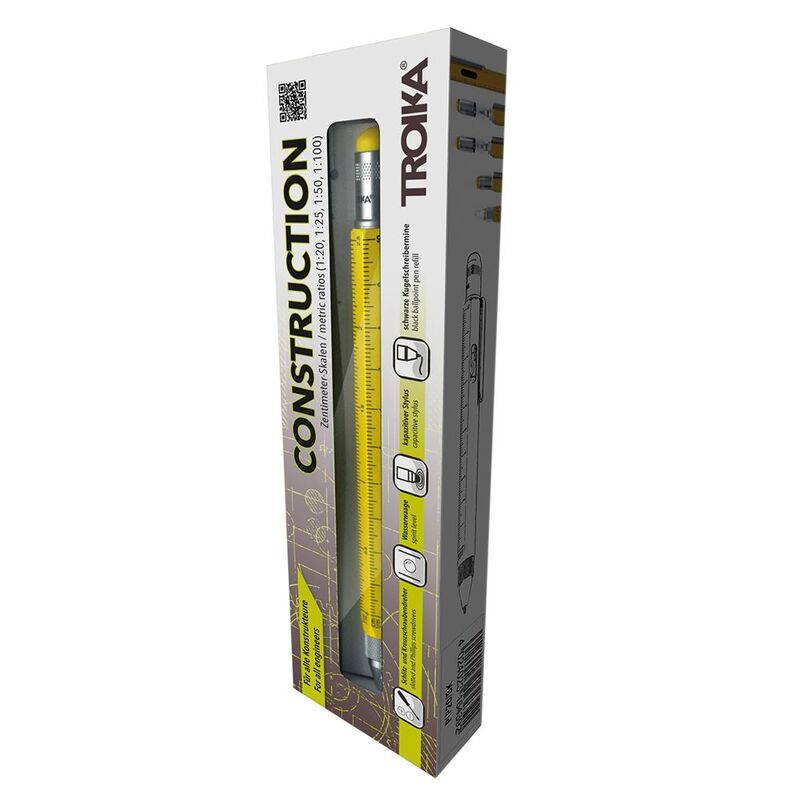 Ручка шариковая Construction, мультиинструмент, красная арт.6462.50