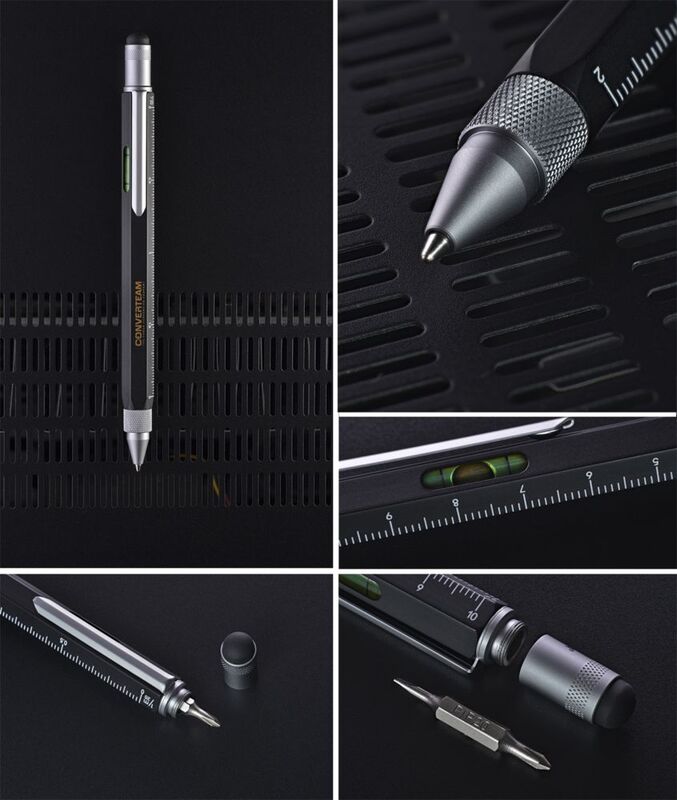 Ручка шариковая Construction, мультиинструмент, красная арт.6462.50