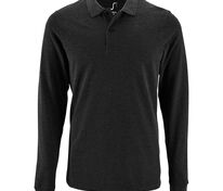 Рубашка поло мужская с длинным рукавом Perfect LSL Men, черный меланж арт.02087348