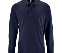 Рубашка поло мужская с длинным рукавом Perfect LSL Men, темно-синяя арт.02087319
