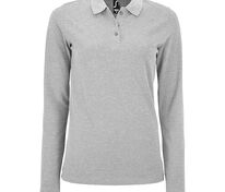 Рубашка поло женская с длинным рукавом Perfect LSL Women, серый меланж арт.02083360