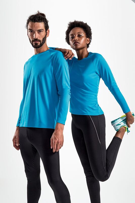 Футболка с длинным рукавом Sporty LSL Men, ярко-бирюзовая арт.02071321