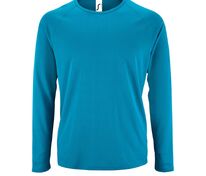 Футболка с длинным рукавом Sporty LSL Men, ярко-бирюзовая арт.02071321