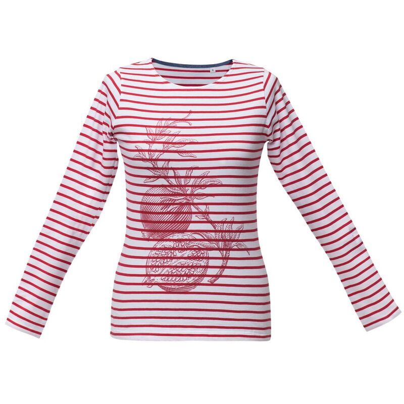 Футболка женская Grand Granat, белая с красным арт.7344.65