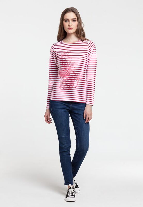 Футболка женская Grand Granat, белая с красным арт.7344.65