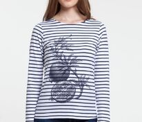 Футболка женская Grand Granat, белая с синим арт.7344.64