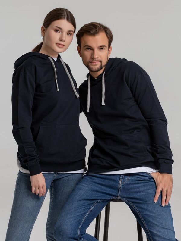 Толстовка с капюшоном Unit Kirenga, темно-синяя арт.6894.40