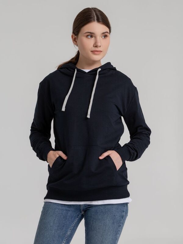 Толстовка с капюшоном Unit Kirenga, темно-синяя арт.6894.40