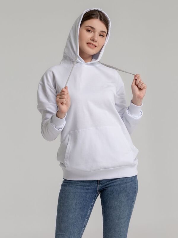Толстовка с капюшоном Unit Kirenga, белая арт.6894.60