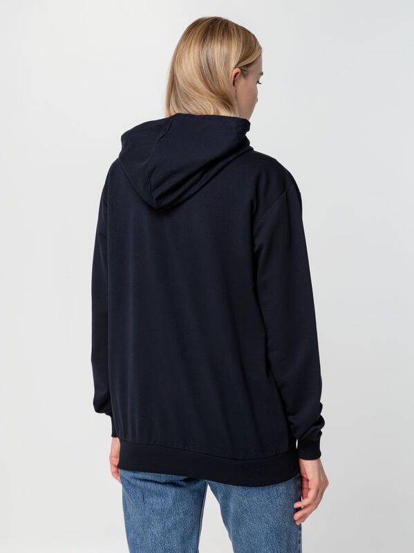 Толстовка на молнии с капюшоном Unit Siverga, темно-синяя арт.6895.40