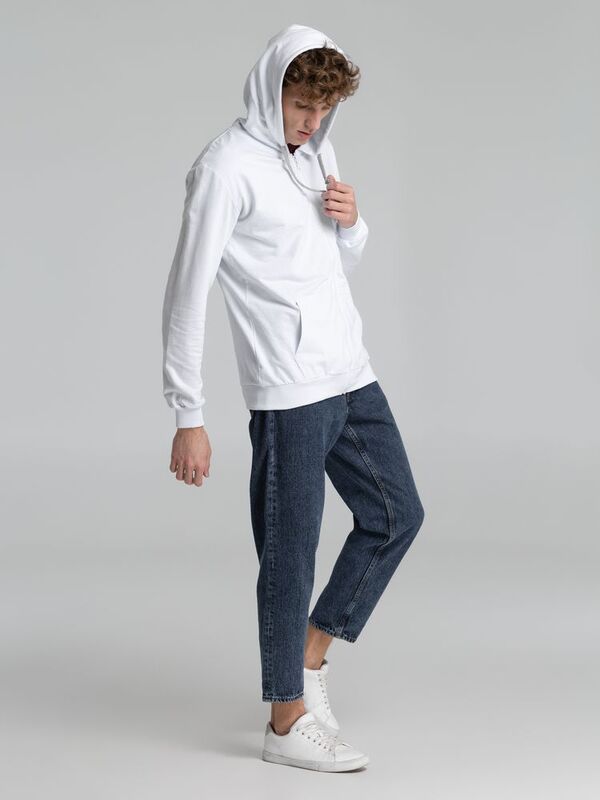 Толстовка на молнии с капюшоном Unit Siverga, белая арт.6895.60