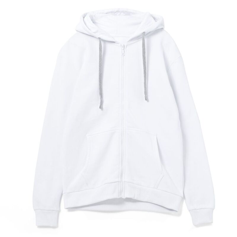 Толстовка на молнии с капюшоном Unit Siverga, белая арт.6895.60