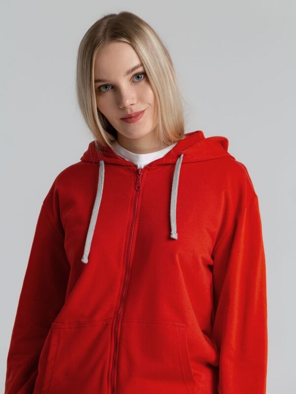 Толстовка на молнии с капюшоном Unit Siverga, красная арт.6895.50