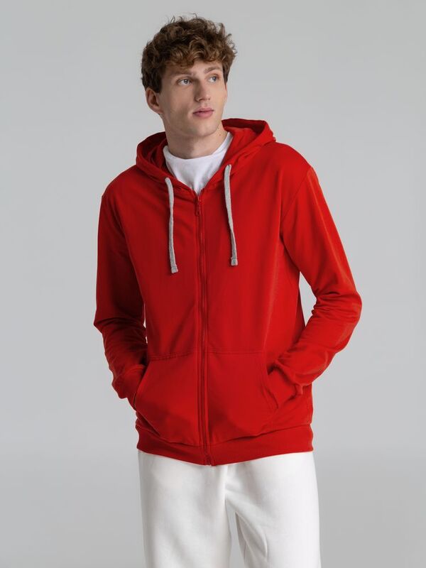 Толстовка на молнии с капюшоном Unit Siverga, красная арт.6895.50