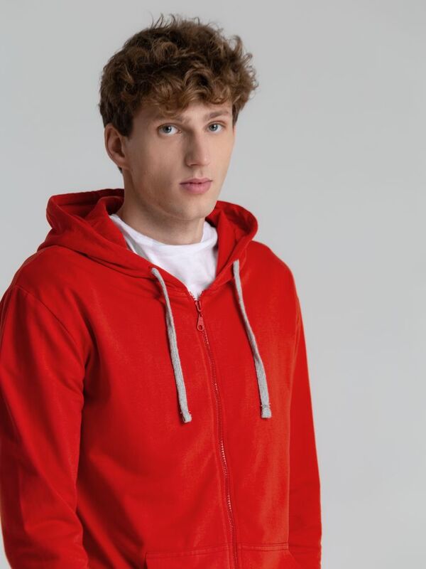 Толстовка на молнии с капюшоном Unit Siverga, красная арт.6895.50