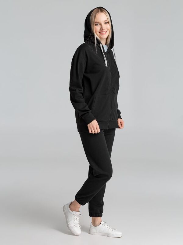 Толстовка на молнии с капюшоном Unit Siverga, черная арт.6895.30