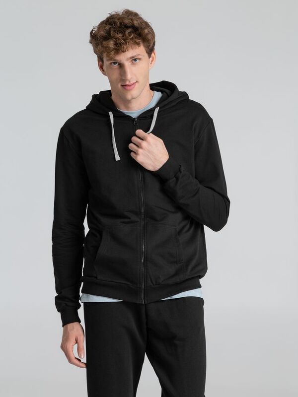 Толстовка на молнии с капюшоном Unit Siverga, черная арт.6895.30