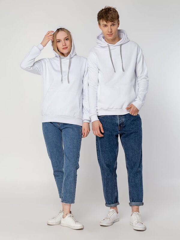 Толстовка с капюшоном Unit Kirenga Heavy, белая арт.6926.60