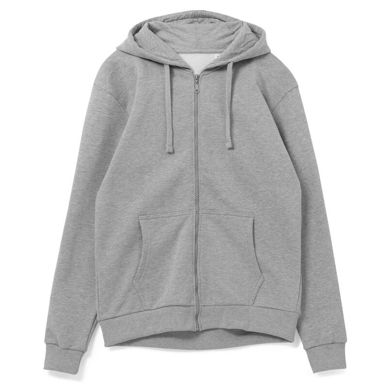 Толстовка на молнии с капюшоном Unit Siverga Heavy, серый меланж арт.6927.11