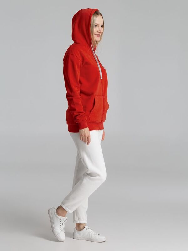 Толстовка на молнии с капюшоном Unit Siverga Heavy, красная арт.6927.50