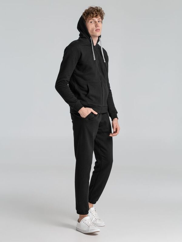 Толстовка на молнии с капюшоном Unit Siverga Heavy, черная арт.6927.30