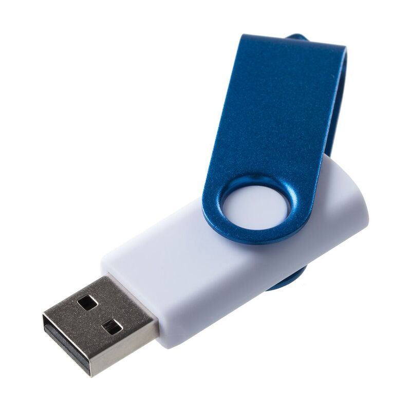 Флешка Twist Color, белая с синим, 8 Гб арт.7537.64.8Гб