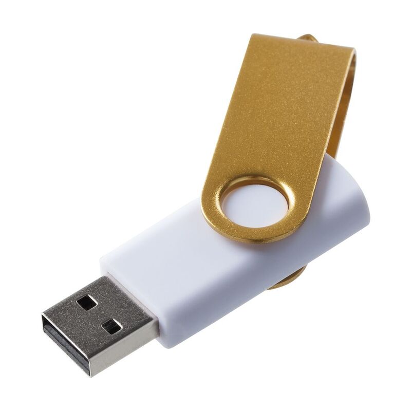 Флешка Twist Color, белая с желтым, 16 Гб арт.7537.68.16Гб