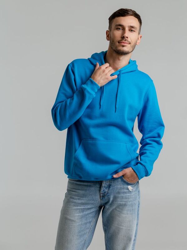 Толстовка с капюшоном Snake II бирюзовая арт.7611.42