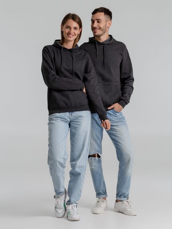 Толстовка с капюшоном Snake II черный меланж арт.7611.12