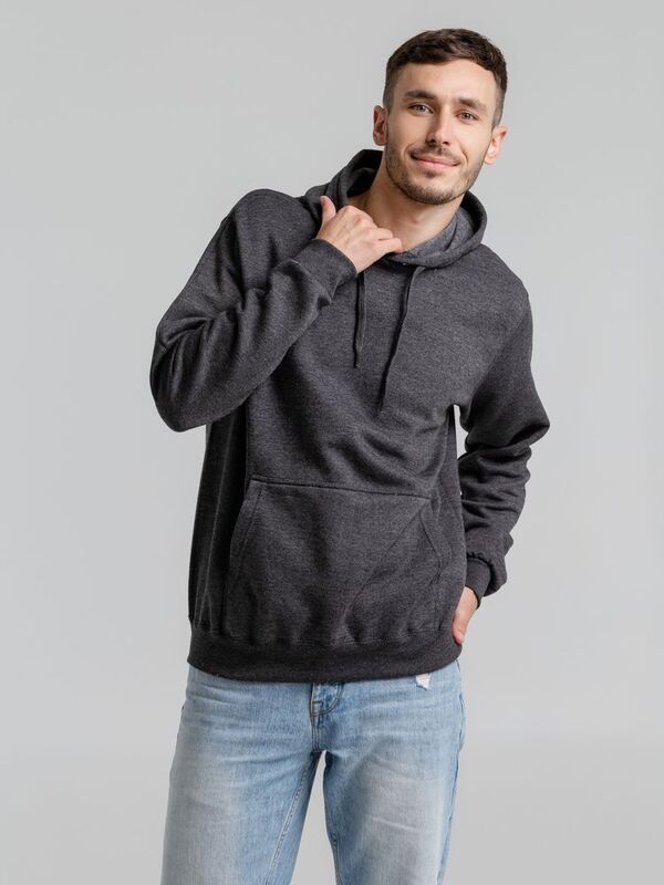 Толстовка с капюшоном Snake II черный меланж арт.7611.12